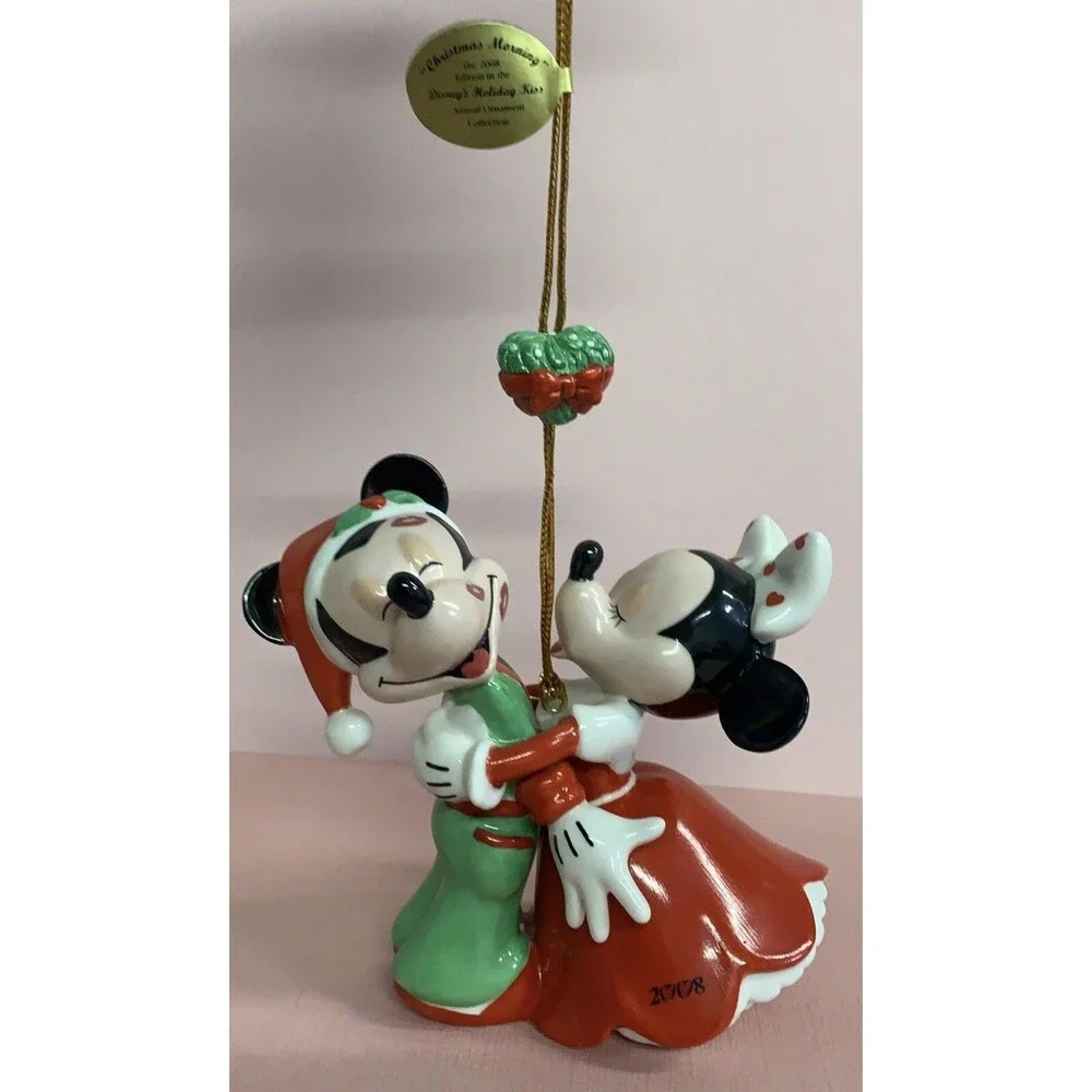 Bradford Exchange Disney Mickey & Minnie Mouse 2008 Porcelain Holiday Ornament